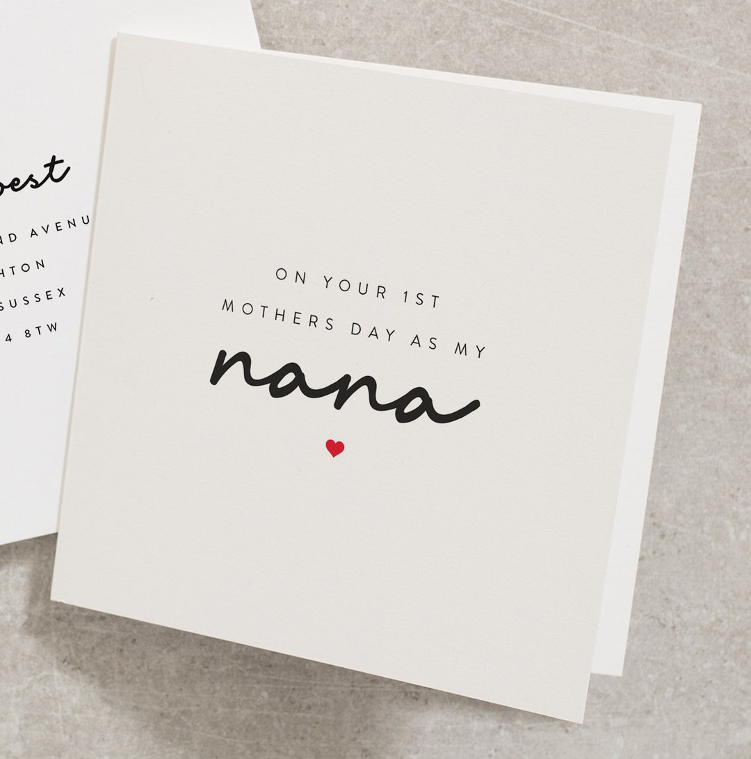 On Your First Mothers Day as My Nana, Mothers Day Card for Nanny, Nana