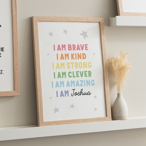 Kids Room Decor, Affirmations Wall Art, Kids Positivity Poster, Wall Print For Kids Room, Rainbow Wall Art For Playroom, Classroom Poster