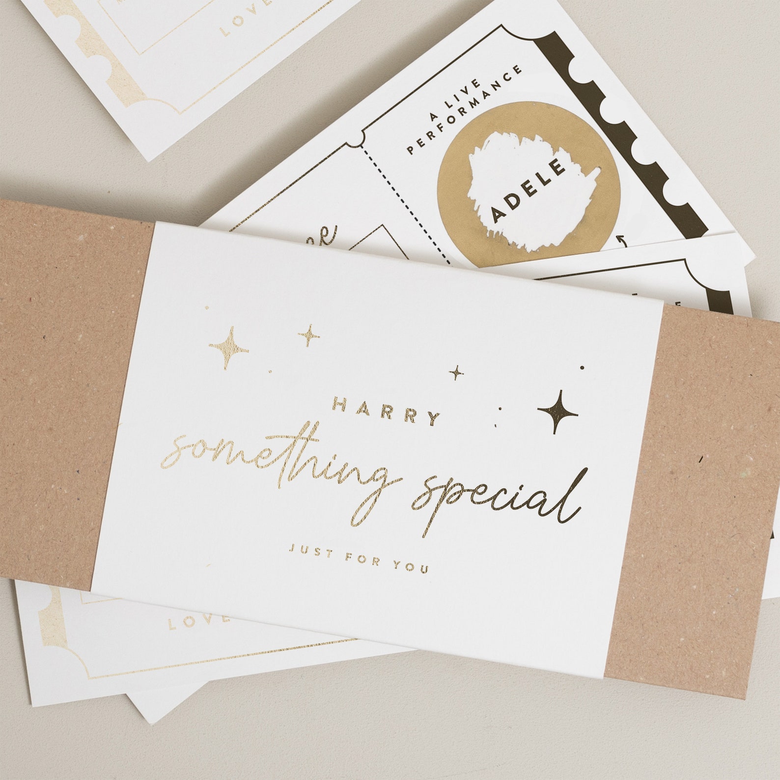 Personalised Gold Foil Scratch Gift Voucher Gig Ticket Gold Etsy UK
