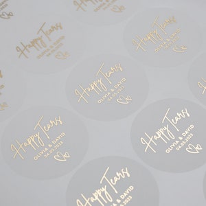 Happy Tears Wedding, Foil Wedding Favour Stickers, Wedding Tissue Stickers, Your Happy Tears Stickers, Wedding Favour Stickers, 37mm ST024