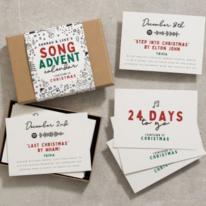 Advent Calendar for Men, Family Playlist Song Christmas Advent Calendar for Him or Her, Music Advent Calendar Women, Kids or Teens 2022 image 1