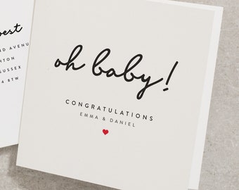 Felicitaciones a los padres por ser tarjeta de embarazo con personalización, tarjeta de embarazo para que mamá y papá sean, tener una tarjeta de bebé PG028