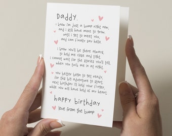 Daddy Birthday Card, Happy Birthday Daddy From Bump, Happy Birthday from Bump, Dad Birthday Card, Daddy To Be Birthday Card, Poem Card