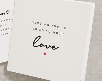 Sending You So Much Love Greeting Card, Thinking of You Card, Sympathy Card, Get Well Soon, Missing You Card For Amazing Best Friend TH030