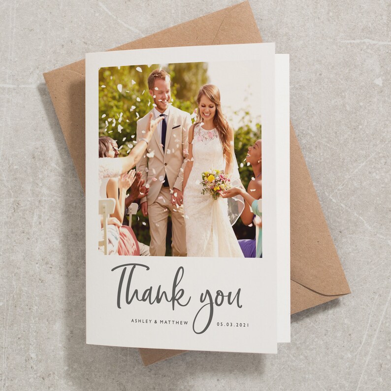 Wedding Thank You Cards Thank You Wedding Pack Simple Thank Etsy UK