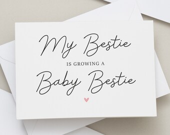 My Bestie Is Pregnant Card, Amazing News On Your Pregnancy Card, Pregnancy Card For Mummy To be. Parents To Be Pregnancy Card PG007