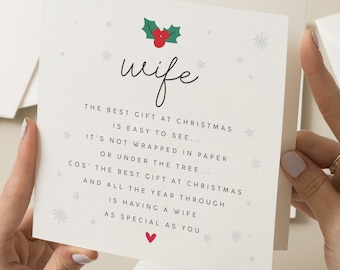 Wife Christmas Card, Christmas Card For Wife, Poem Christmas Card Wife, Wife Xmas Card, Card For Woman, Wife Gift Christmas