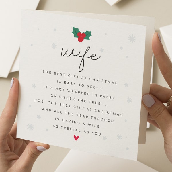 Wife Christmas Card, Christmas Card For Wife, Poem Christmas Card Wife, Wife Xmas Card, Card For Woman, Wife Gift Christmas