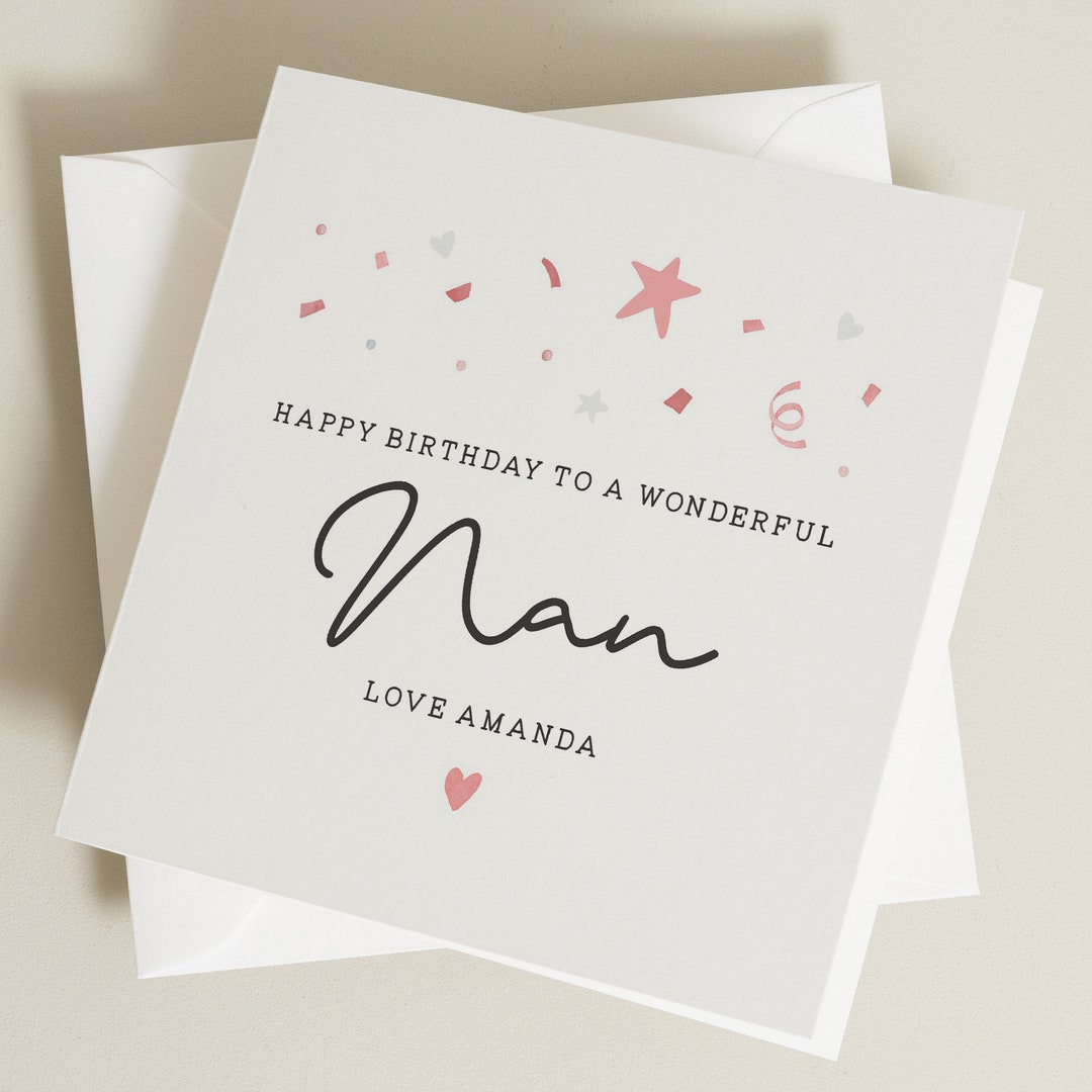 Personalised Nan Birthday Card, Wonderful Birthday Gift for Nan, to A Special Grandma Birthday