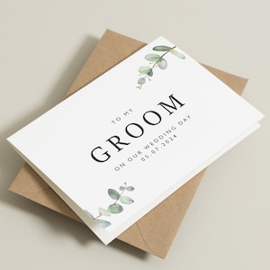 Personalised Groom Wedding Day Card, To My Groom On Our Wedding Day, To My Fiancé On Our Wedding Day, Personalised Groom Card, For Husband