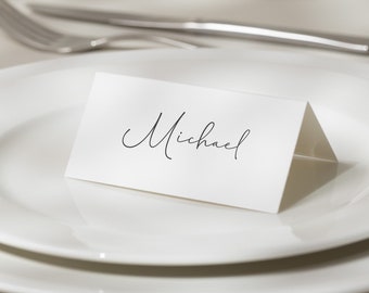 Calligraphy Wedding Place Cards, Simple Place Cards , Printed, Wedding Place Settings, Placecards, Place Name Cards, Table Cards 'Hailey'