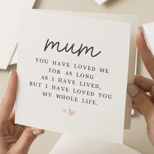Poem Mothers Day Card For Mum, Cute Mother Day Card Mum, Happy Mothers Day Cards, Mothers Day Gift From Daughter, Mother's Day Card From Son