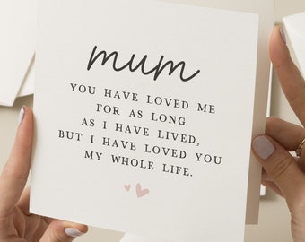 Poem Mothers Day Card For Mum, Cute Mother Day Card Mum, Happy Mothers Day Cards, Mothers Day Gift From Daughter, Mother's Day Card From Son