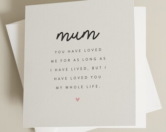 Mothers Day Card For Mum, Happy Mothers Day Card, Mothers Day Card With Poem, Poem Mothers Day Card, Card For Mum on Mothers Day