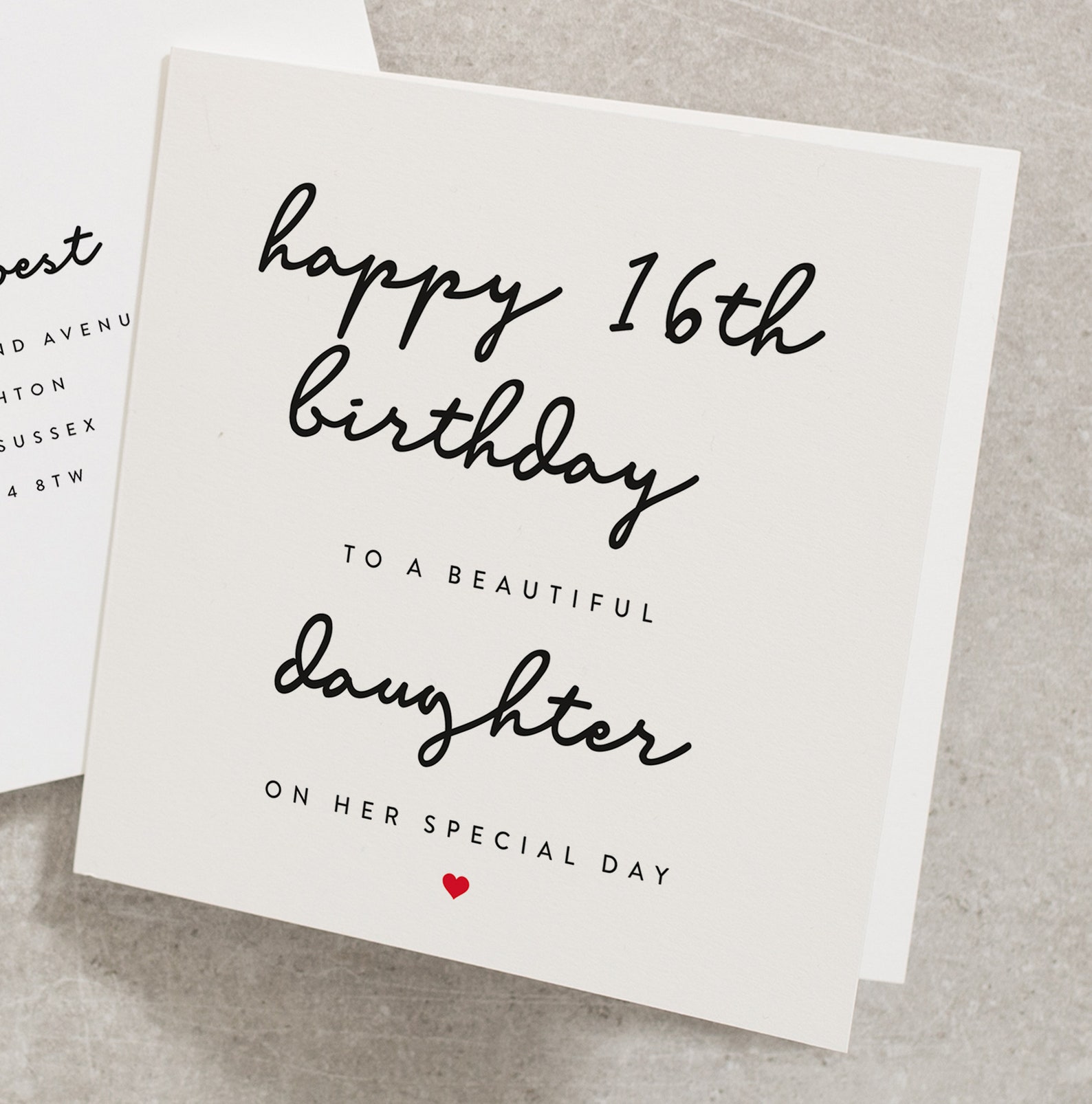 Daughter Sweet Sixteen Birthday Card Happy 16th Birthday to A - Etsy