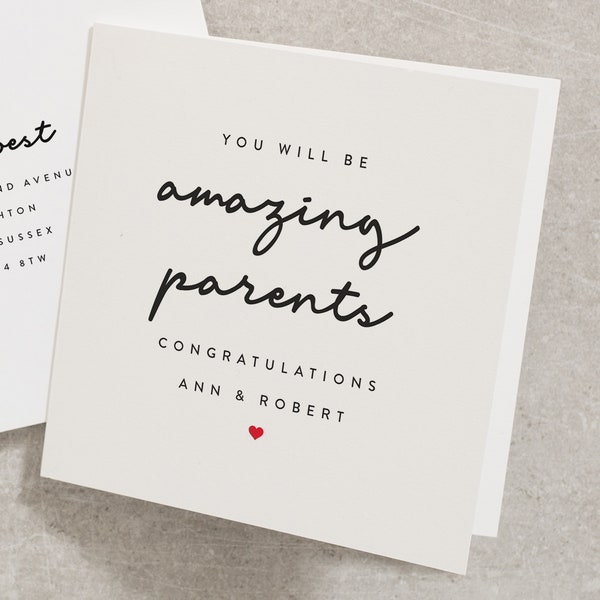 Baby Announcement Pregnancy Card, You Will Be Amazing Parents Pregnancy Card, Personalised Pregnancy Card For Couple PG001