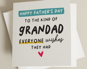 Grandad Fathers Day Card, Happy Fathers Day Gift For Grandad, Cute Fathers Day Card, Fathers Day Gift For Grandad, Gift For Grandad