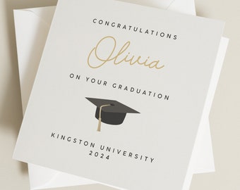 Congratulations On Your Graduation Card, Personalised Graduation Card, Class Of 2024 Graduation Card, Graduation Gift For Her, Card For Man