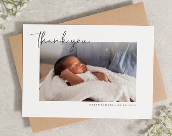 Photo Baby Thank You Card, Personalised Baby Thank You, Baby Thank You Cards Photo, New Baby, Thank You Cards, New Arrival Cards