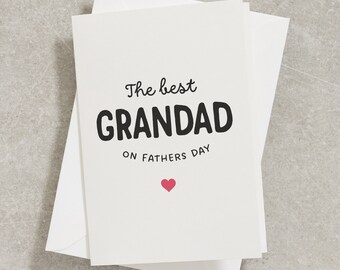 Best Grandad On Fathers Day, Fathers Day Card For Grandad, Fathers Day Card From Grandson, Grandaughter, Special Grandad Greeting Card FC014