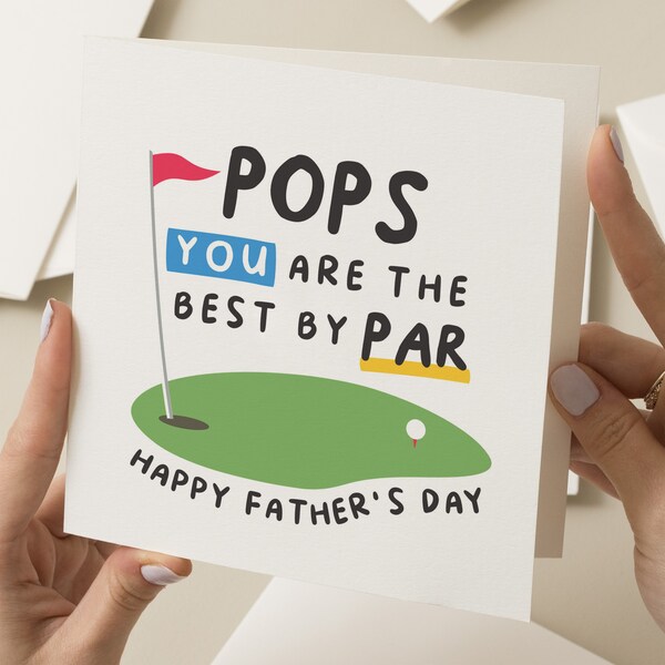 Personalised Fathers Day Gift For Pops, Golf Pun Fathers Day Card, Golf Lover Card, Best Pops Card, Joke Fathers Day Card, Funny Golf Card