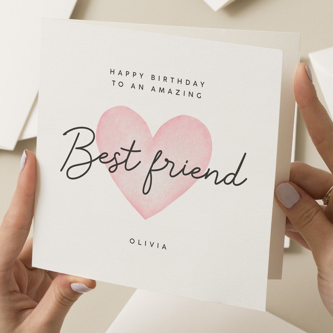 Best Friend Birthday Card, Personalised Best Friend Card, Birthday Card