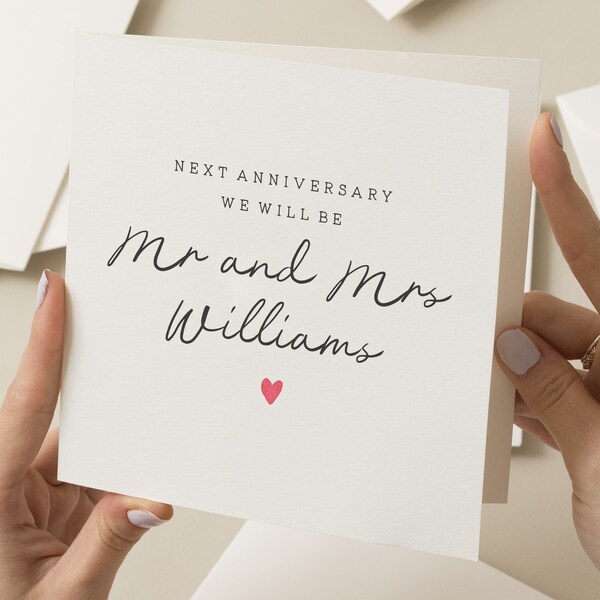 Carte Nous serons Mr et Mme Prochain anniversaire, carte d'anniversaire personnalisée pour mon fiancé et ma fiancée, carte d'anniversaire pour mon partenaire