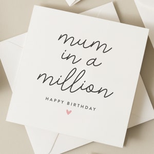 Carte d'anniversaire spéciale maman, carte maman pour un million, carte d'anniversaire maman, pour maman, maman Royaume-Uni, carte d'anniversaire maman BC056