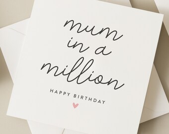 Special Mum birthday Card, Mum In A Million Card, Birthday Card Mum, For Mum, Mum UK, Mum Birthday Card BC056