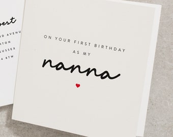 First Birthday as my Nanna, Birthday Card From Baby, Birthday Card For Grandma, Nanna, Nan, Simple Birthday Card For Grandparent BC218