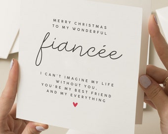 Carte poème de Noël fiancée, carte de Noël fiancée, carte de Noël pour future femme, carte de Noël pour elle, carte de Noël femme, cadeau