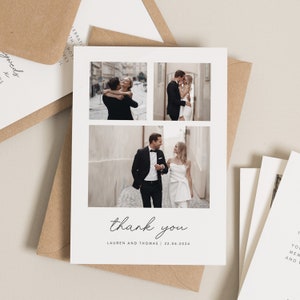 Wedding Thank You Cards, Thank You Cards Wedding, Wedding Thank You, Thank You Wedding Card, Thank You Card, Simple Wedding Card With Photo image 2