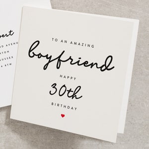 Boyfriend Birthday Card 30th, From Girlfriend, For Him, To An Amazing Boyfriend Happy 30th Birthday, Thirty Birthday Card, 30, 30th BC480