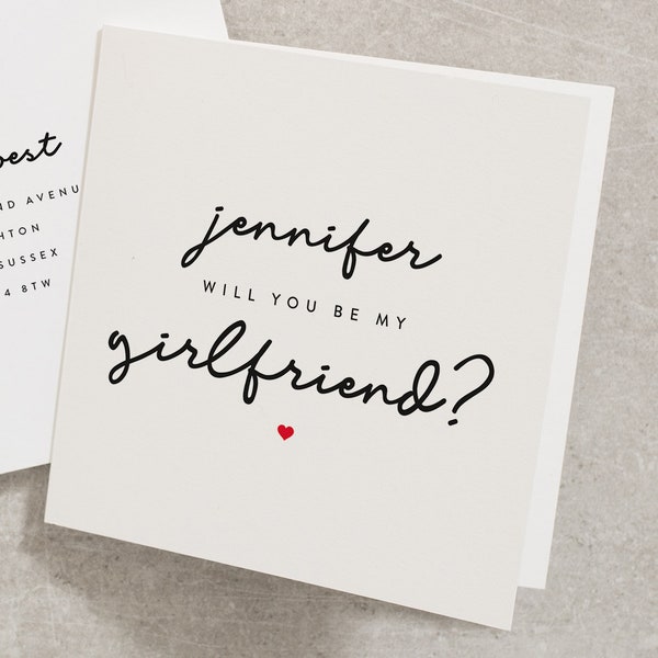 Personalised Will You Be My Girlfriend Card, Will You Be My, Proposal Cards, First Girlfriend, Card With Envelope And Wax Seal WY013