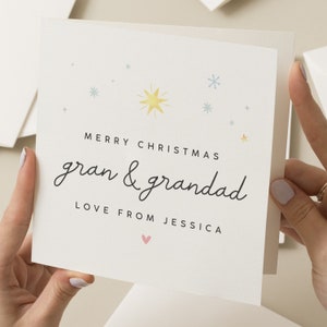 First Christmas As Nan and Grandad Card, Gran and Gramps Christmas Card, Personalised Xmas, Christmas Gran and Grandpa Card, Grandparents