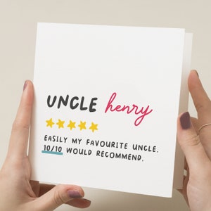 Uncle Birthday Card, Personalised Birthday Uncle Card, Favourite Uncle Gift For Him, Funny Gift For Uncle, Gift For Him