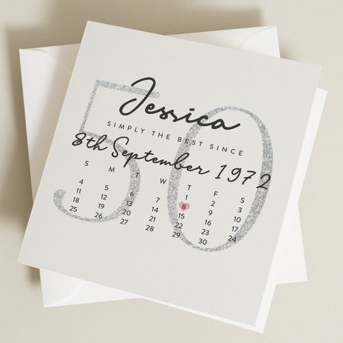 Carte de 50e anniversaire, carte de joyeux 50e anniversaire pour maman, carte d'anniversaire pour papa, carte de 50e joyeux anniversaire, carte de 50e anniversaire ami BC1179