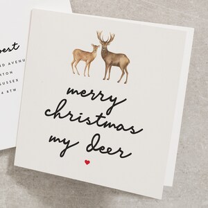 Funny Christmas Card for Her or Him, Deer Christmas Card for Boyfriend or Girlfriend, Merry Christmas my Deer CC247