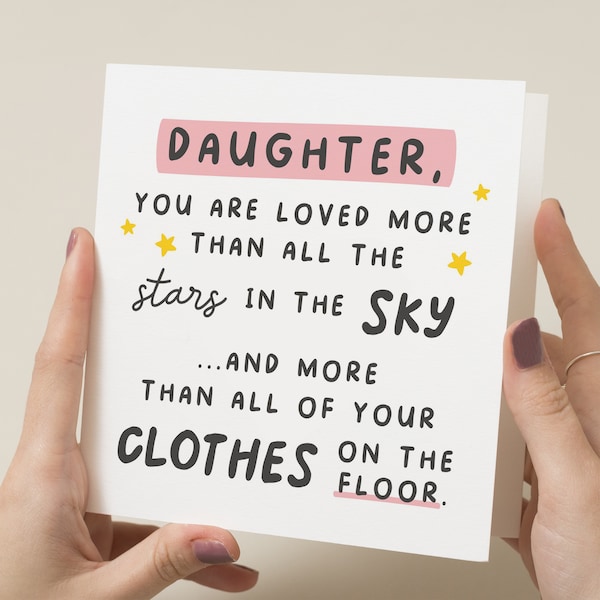 Daughter Birthday Card, Teenage Girl Gift, Birthday Card For Daughter, Daughter Birthday Card, For Her, Fun Teen Girl Daughter Birthday Card