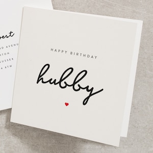 Happy Birthday Hubby, Birthday Card For Him, Husband Birthday Card, To My Husband, Cute Birthday Card For Him BC009