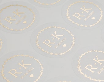 Round Gold Foil Metallic Stickers Envelope Seals gift - Temu