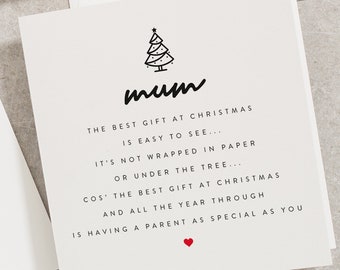 Special Mum Christmas Card, Christmas Card For Mum UK, Xmas Card For Mom, Parent Christmas Card, Nice Christmas Cards CC097