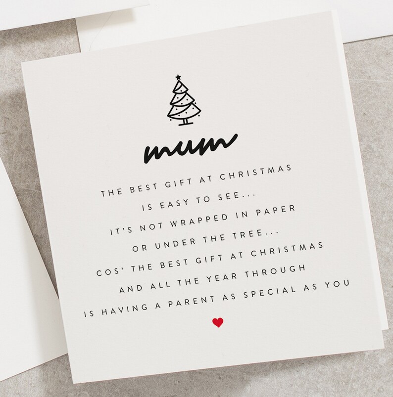 Special Mum Christmas Card, Christmas Card For Mum UK, Xmas Card For Mom, Parent Christmas Card, Nice Christmas Cards CC097 