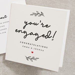 You're Engaged Engagement Card, Congratulations On Your Engagement Card, Personalised Engagement Card, Couple Engagement Card EN047