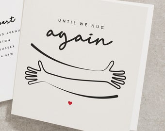 Until We Hug Again Card, Thinking of You Card, Miss You Card, Long Distance Card, Friendship Card, Sending Hug Card For Best Friend TH046