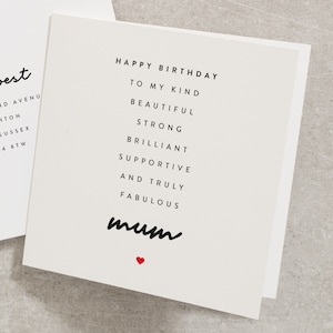 Mum Birthday Card Poem, Amazing Mum Gift, Birthday Card Mum, Special Mum Birthday Card, Birthday Card Mum BC055