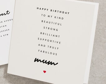 Mum Birthday Card Poem, Amazing Mum Gift, Birthday Card Mum, Special Mum Birthday Card, Birthday Card Mum BC055