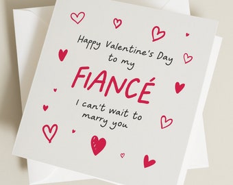 Fiancé Valentines Day Card, Engaged Valentines Day Card, Valentines Day Gift Fiancé, Valentine's Card For Him, Fiancé Valentine's Day