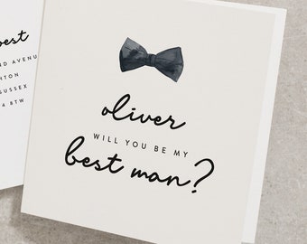 Personalised Will You Be My Best Man Card, For Him, Will You Be My, Best Man Card, Stag Ideas, Wedding Card, Proposal Card WY038