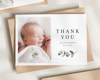 Personalised Baby Thank You Cards, Simple Baby Thank You, Baby Thank You Cards Photo, New Baby Thank You Cards, With Photo, With Envelopes